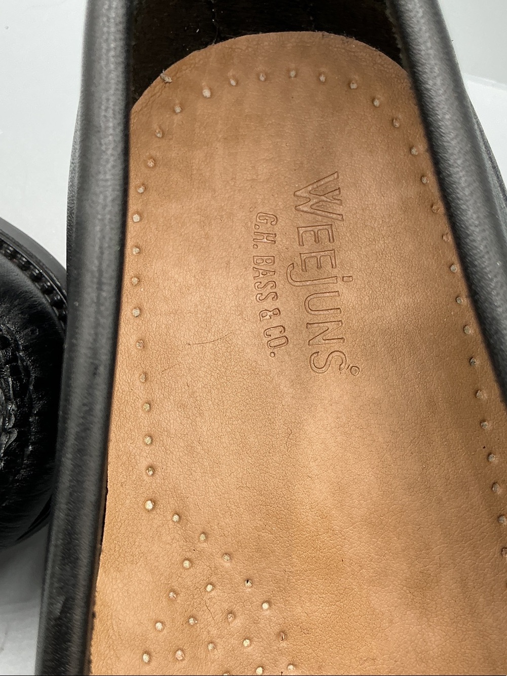 Women's Black Leather Penny Loafers - Picture 2 of 9
